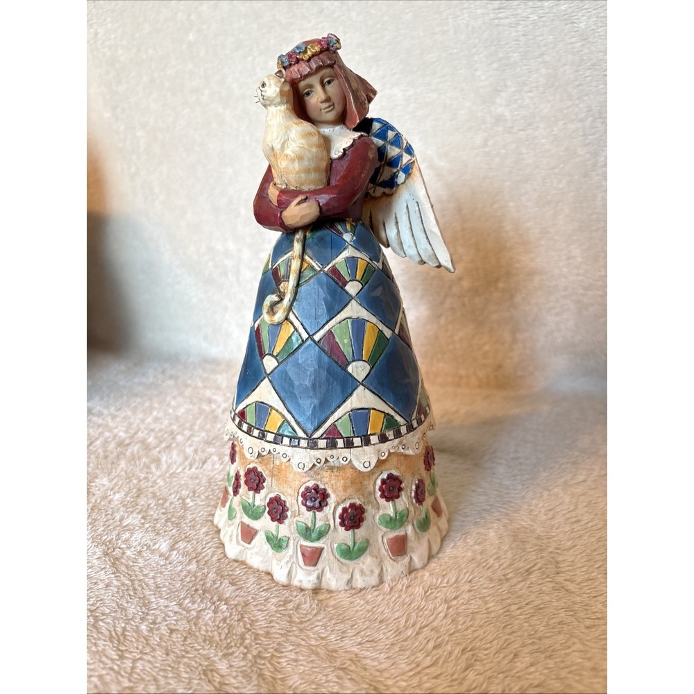 Jim Shore Heartwood Creek Angel with cat Figurine NIB